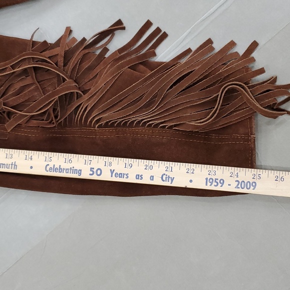 Vintage fringe seude jacket men's size 44 brown lined  Western Made in Mexico - Picture 7 of 16